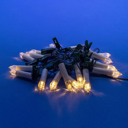 ULD-S0400-020-SGA WARM WHITE IP20 CANDLES Гирлянда светодиодная Свечки, 4м, 20 светодиодов, Теплый белый свет, Постоянное свечение, Провод зеленый - фото 1