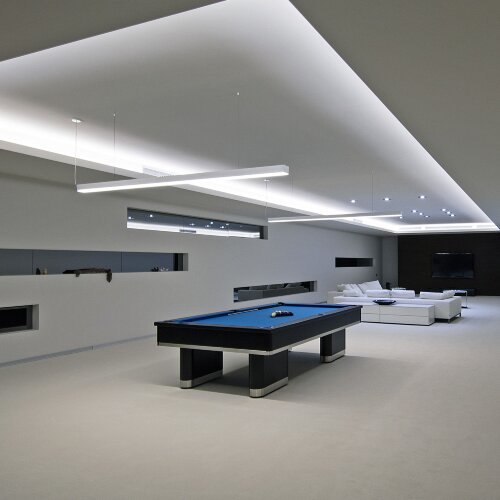 Линейный светодиодный подвесной односторонний светильник 128см 25Вт 6500К матовое серебро - Фото 3