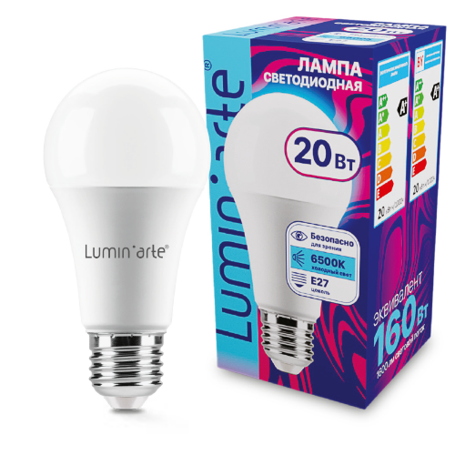 Светодиодная лампа Luminarte LSTD-A60-20W6KE27 20Вт 6500K E27 - фото.