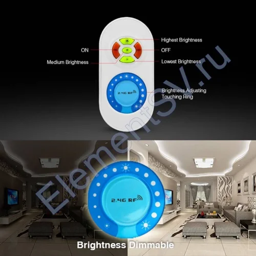 Диммер с пультом Mi-Light FUT021 P824 (Brightness, 12-24V, 120-240W, 2.4GHz) - фото 3.
