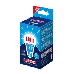 LED-A60-16W-NW-E27-FR-NR Лампа светодиодная, Форма A, матовая, Серия Norma, Белый свет 4000K, Картон