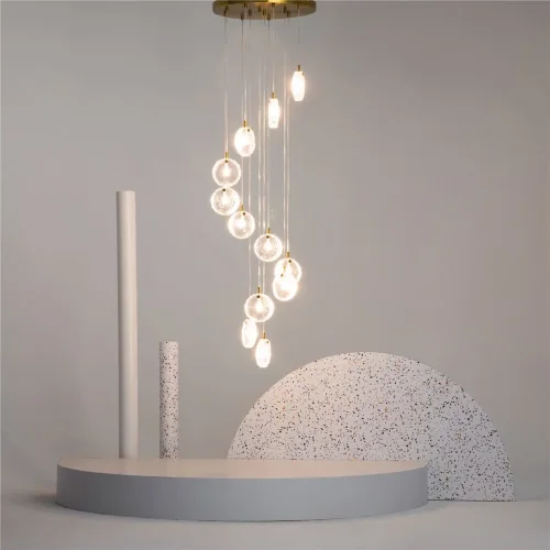 Подвесной светильник Frozen G4х12 (Латунь) - фото 4