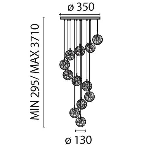 Подвесной светильник Frozen G4х12 (Латунь) - фото 6