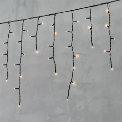 Гирлянда Бахрома 3,1 x 0,5 м Экстра Тепло-Белая 220В, 150 LED, Провод Черный ПВХ, IP54