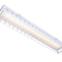 Накладной светодиодный светильник для спортзалов с защитной решеткой 60 Вт IP65 1280х250х95 мм 3000К Призма