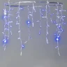 Гирлянда Бахрома с Колпачком 3,1 x 0,5 м Синяя с Мерцанием Белого Диода 200В, 120 LED, Провод Прозрачный ПВХ, IP65. Фото 2.