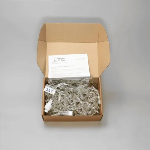 Гирлянда Бахрома с Колпачком 3,1 x 0,5 м Синяя с Мерцанием Белого Диода 200В, 120 LED, Провод Прозрачный ПВХ, IP65. Фото 7.