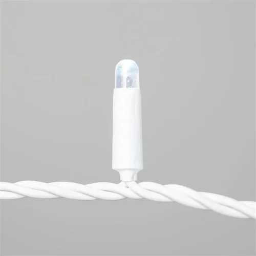Гирлянда Нить 10м Белая 220В, 100 LED, Провод Белый Каучук 2,3мм, IP65. Фото 2.