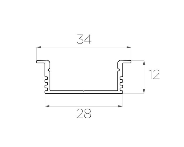 Профиль врезной широкий алюминиевый LC-LPV-1234-2 Anod - фото 2