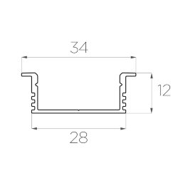 Профиль врезной широкий алюминиевый LC-LPV-1234-2 Anod