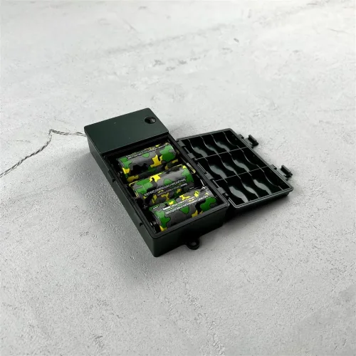 Гирлянда Нить на Батарейках с Таймером 5м Синяя, 50 LED, Провод Прозрачный Силикон, IP65. Фото 2.