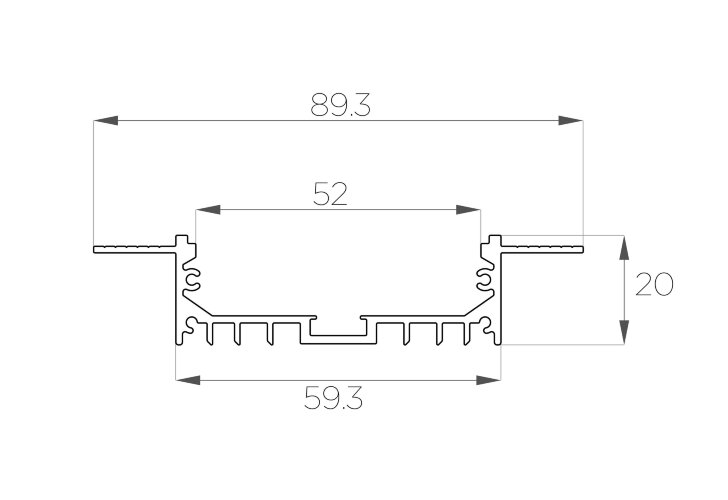 Профиль алюминиевый под шпаклевку LC-LPSH-2090-2 Anod - фото 2