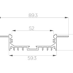 Профиль алюминиевый под шпаклевку LC-LPSH-2090-2 Anod