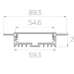 Профиль алюминиевый под шпаклевку LC-LPSH-2090-2 Anod