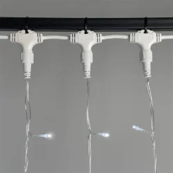 Гирлянда Занавес 2 x 2 м Белый с Мерцанием Белого Диода 220В, 400 LED, Провод Прозрачный ПВХ, IP54