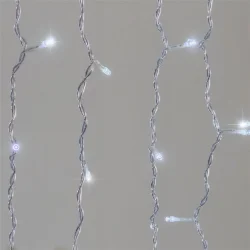 Гирлянда Занавес 2 x 2 м Белый с Мерцанием Белого Диода 220В, 400 LED, Провод Прозрачный ПВХ, IP54