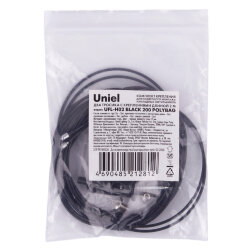 UFL-H02 BLACK 200 POLYBAG Комплект крепления для подвесного монтажа накладных светильников, Два тросика с креплениями длиной 2м, Цвет черный