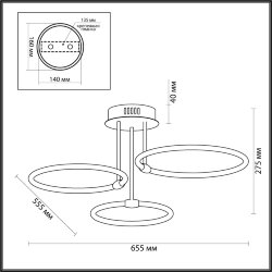 Люстра потолочная «LUMION» 6506/66CL, серия: URSULA (крепление на планке) - -