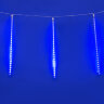 ULD-E1505-336-DTK BLUE IP44 TWISTED METEOR Занавес светодиодный фигурный Звездный дождь, соединяемый, 6 подвесов, 336 светодиодов, Размер 1.5х0.5м, Цвет свечения синий, IP44, Провод прозрачный - фото 1