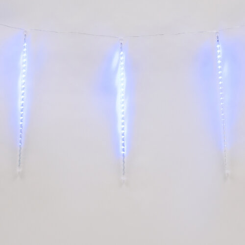 ULD-E1505-336-DTK BLUE IP44 TWISTED METEOR Занавес светодиодный фигурный Звездный дождь, соединяемый, 6 подвесов, 336 светодиодов, Размер 1.5х0.5м, Цвет свечения синий, IP44, Провод прозрачный - фото 3