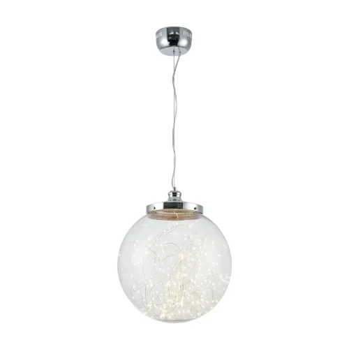 Светильники выполнены в современном стиле в виде шаров. Визуально простой дизайн позволяет обратить внимание на отличительную черту светильников — LED-ленты, которые дают свет. Серия Isabel — выбор творческих людей, арт-объект в любом помещении. (Хром) - 