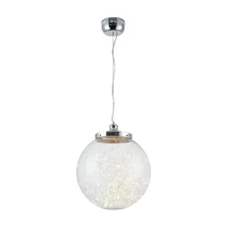 Светильники выполнены в современном стиле в виде шаров. Визуально простой дизайн позволяет обратить внимание на отличительную черту светильников — LED-ленты, которые дают свет. Серия Isabel — выбор творческих людей, арт-объект в любом помещении. (Хром)