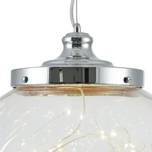 Светильники выполнены в современном стиле в виде шаров. Визуально простой дизайн позволяет обратить внимание на отличительную черту светильников — LED-ленты, которые дают свет. Серия Isabel — выбор творческих людей, арт-объект в любом помещении. (Хром) - 