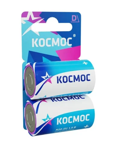 Элемент питания солевой D/R20 (блист.2шт) КОСМОС KOCR202BL - фото