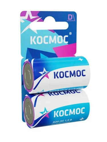 Элемент питания солевой D/R20 (блист.2шт) КОСМОС KOCR202BL - фото