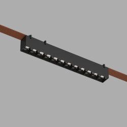 Cветильник для трека-ремня Belty, серия Grill, со светодиодом, L323*W40*H45, 48V DC, 12W, RA90, 24°, 4000K, IP20, черный, алюминий, Denkirs DK5570-BK