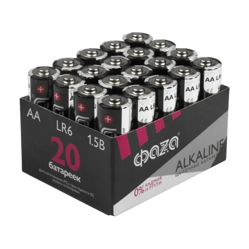 Элемент питания алкалиновый AA/LR6 1.5В Alkaline Pack-20 (уп.20шт) ФАZА 5028098 - фото