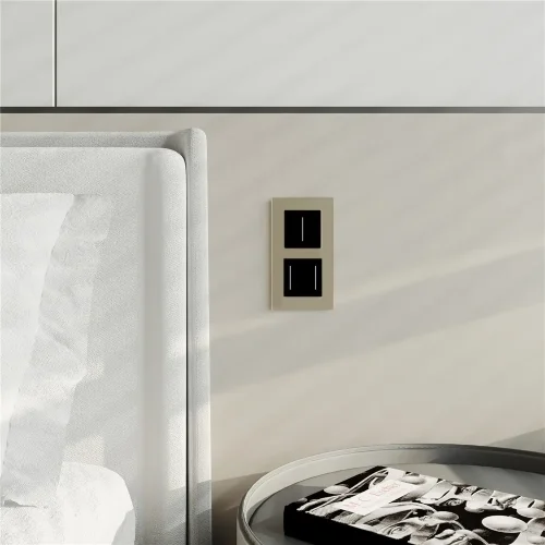 Сенсорный выключатель двухклавишный с подсветкой (черный) W4522008 - фото 2