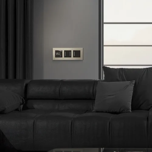 Сенсорный выключатель двухклавишный с подсветкой (черный) W4522008 - фото 4