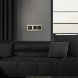 Сенсорный выключатель двухклавишный с подсветкой (черный) W4522008