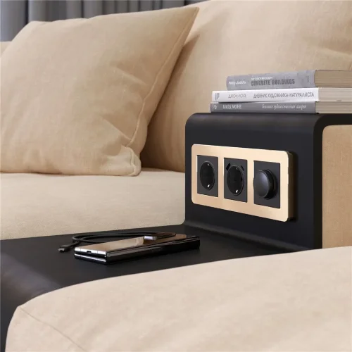 Рамка из металла на 3 поста Platinum шампань W0032611 - фото 4