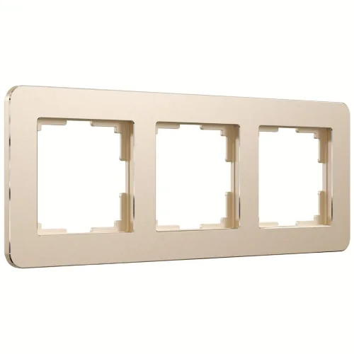 Рамка из металла на 3 поста Platinum шампань W0032611 - фото