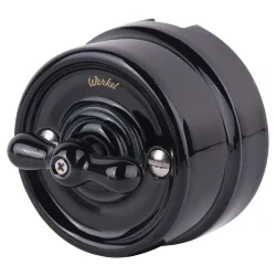 Выключатель на 4 положения двухклавишный черный ретро W5620008