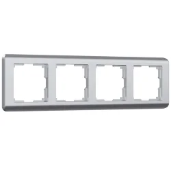 Рамка из поликарбоната на 4 поста Stream серебряный W0042106