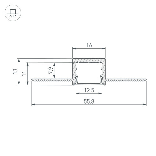 Профиль SL-LINIA16-FANTOM-2000 ANOD (Arlight, Алюминий) - фото 5