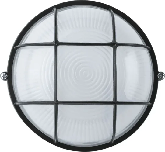 Светильник ЛОН 94 812 NBL-R2-60-E27/BL 1х60Вт E27 IP54 (аналог НПБ 1302 черн. круг с решеткой 60Вт) Navigator 94812 - фото