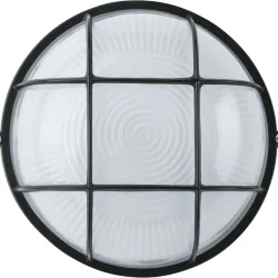 Светильник ЛОН 94 812 NBL-R2-60-E27/BL 1х60Вт E27 IP54 (аналог НПБ 1302 черн. круг с решеткой 60Вт) Navigator 94812
