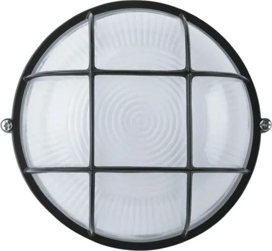 Светильник ЛОН 94 812 NBL-R2-60-E27/BL 1х60Вт E27 IP54 (аналог НПБ 1302 черн. круг с решеткой 60Вт) Navigator 94812 - фото