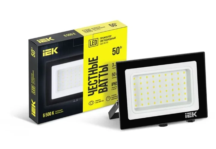 Прожектор светодиодный СДО 06-50 6500К IP65 черн. IEK LPDO601-50-65-K02 - фото