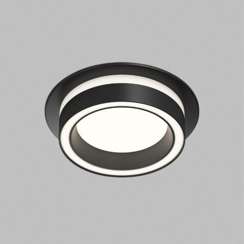Встраиваемый светильник GLOW, GX53, до 15 Вт, LED, IP20, черный, алюминий, акрил.