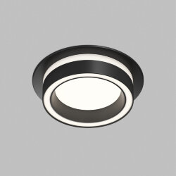 Встраиваемый светильник GLOW, GX53, до 15 Вт, LED, IP20, черный, алюминий, акрил, Denkirs DK-DH2010-BK