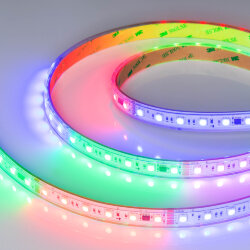 Светодиодная лента герметичная DMX-PS-В60-15mm 24V RGB-РХ6 (15W/m, IP67, 5060, 5m) (Arlight) 037090