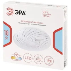 Светильник светодиодный SPB-6 Slim Mira 18W-4K 18Вт 4000К IP20 1350лм без ДУ Эра Б0071131