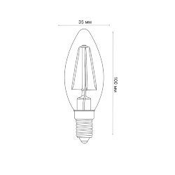LED-C35-5W-WW-E14-CL-DIM GLA01TR Лампа светодиодная диммируемая, Форма свеча, прозрачная, Серия Air, Теплый белый свет 3000K