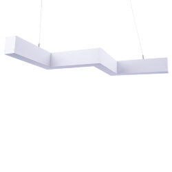 ULO-K19A 40W-4000K-Z40-160 IP40 WHITE Светильник линейный светодиодный подвесной, Зигзагообразный, профиль 50х70мм, Белый свет 4000K, 4000Лм, Алюминий, Цвет белый, TM Uniel