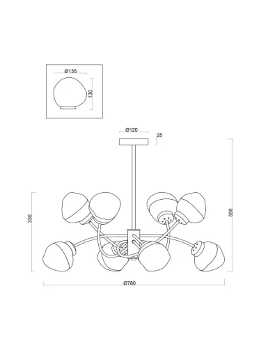 Люстра Freya FR8017PL-08MG (Матовое Золото) - фото 5